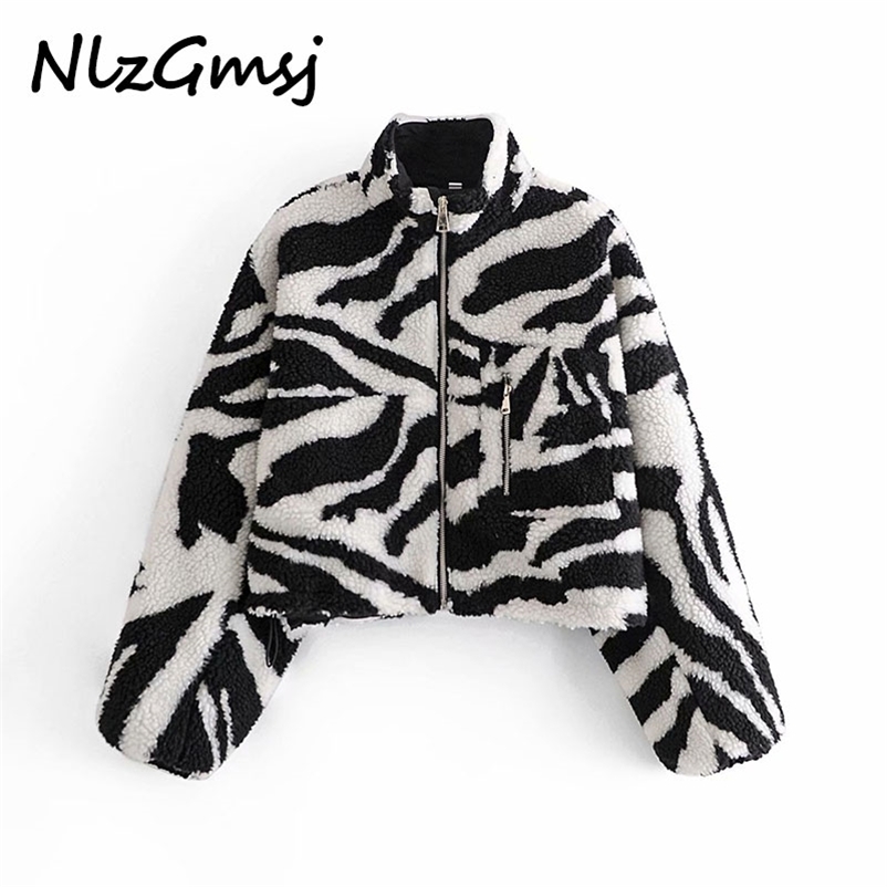 Jacket Women Winter fur coat women vintage jacket zipper zebra print faux coats and 210628, As picture
Jacket Women Winter fur coat women vintage jacket zipper zebra print faux coats and 210628, As picture