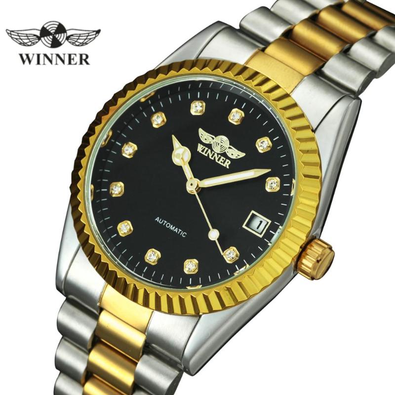 Wristwatches WINNER Official Luxury Automatic Watch Men Top Brand Classic Mechanical Wristwatch Stainless Steel Strap Rhinestone Clock Reloj, White
Wristwatches WINNER Official Luxury Automatic Watch Men Top Brand Classic Mechanical Wristwatch Stainless Steel Strap Rhinestone Clock Reloj, White