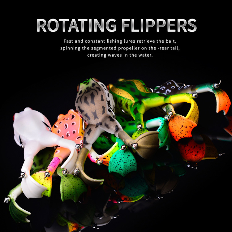 3pcs Double Propellers Frog Rotating Leg Wobbler Soft Bait Jigging Fishing Lure 95mm135g Artificial Topwater Popper Fishing