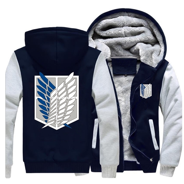 Attack On Titan Winter Coat Cosplay Scout Legion Jackets Sweatshirt Japan Anime Fleece Hooded Tracksuit Thick Harajuku Coats G0909