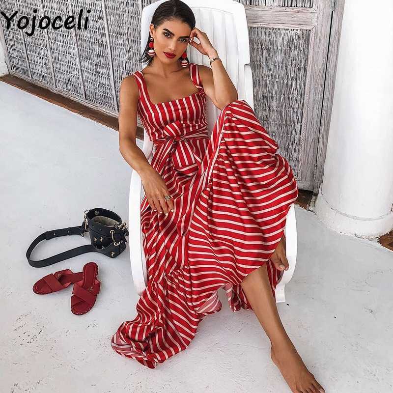 Yojoceli Elegant striped ruffle long sundres Party sashes red cool Female strap winter midi vestidos 210609
Yojoceli Elegant striped ruffle long sundres Party sashes red cool Female strap winter midi vestidos 210609