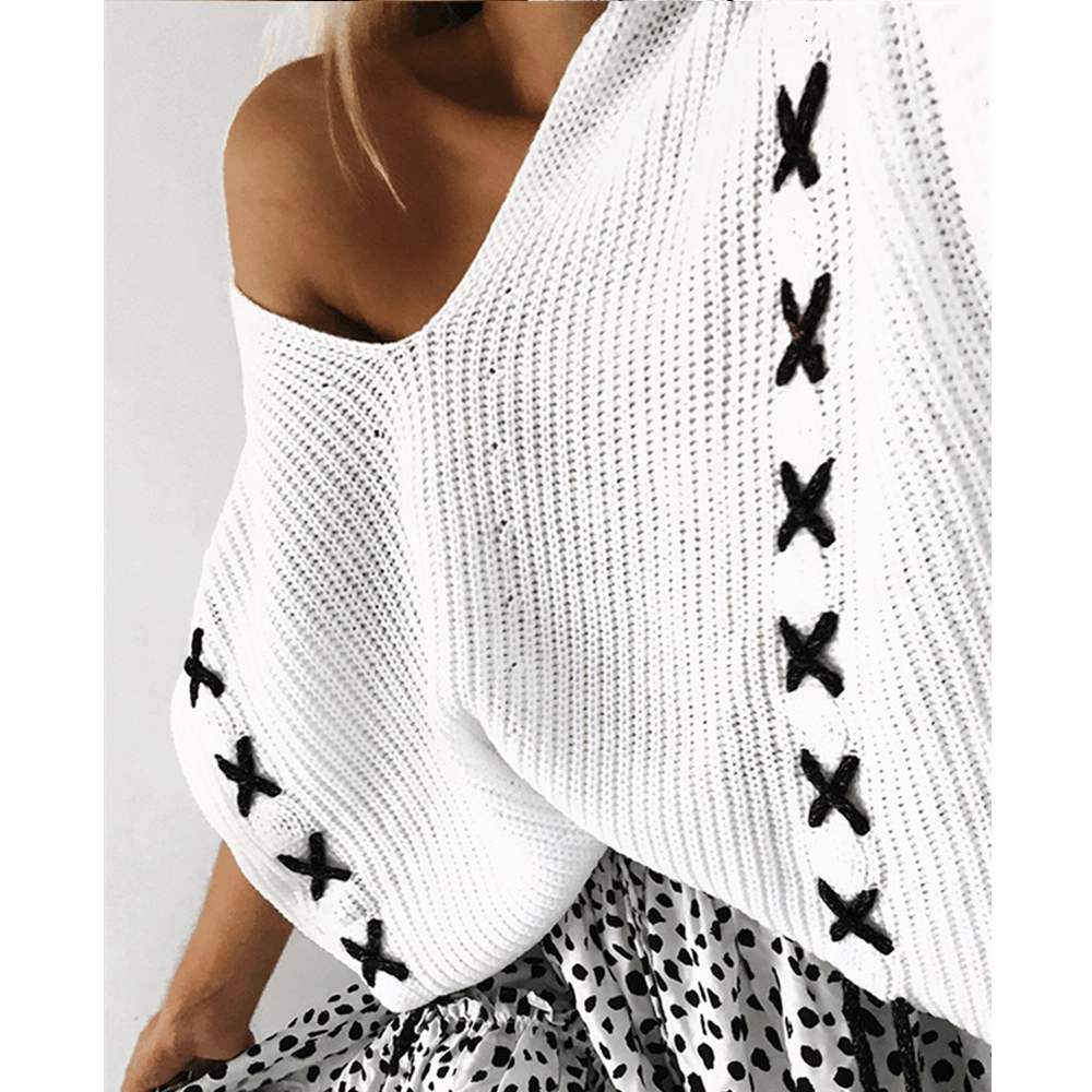 2021 New Autumn Long Sleeve v Neck Sweater Sexy White Off Shoulder Lave Up Knitted Pullover High Street Tops Jumper 0uxw
2021 New Autumn Long Sleeve v Neck Sweater Sexy White Off Shoulder Lave Up Knitted Pullover High Street Tops Jumper 0uxw