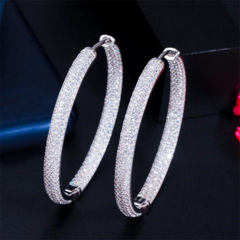 Choucong Brand Unique Personality Luxury Jewelry 18K Gold Fill Pave White Sapphire CZ Diamond Gemstones Party Zircon Women Wedding Clip Earring For Lo