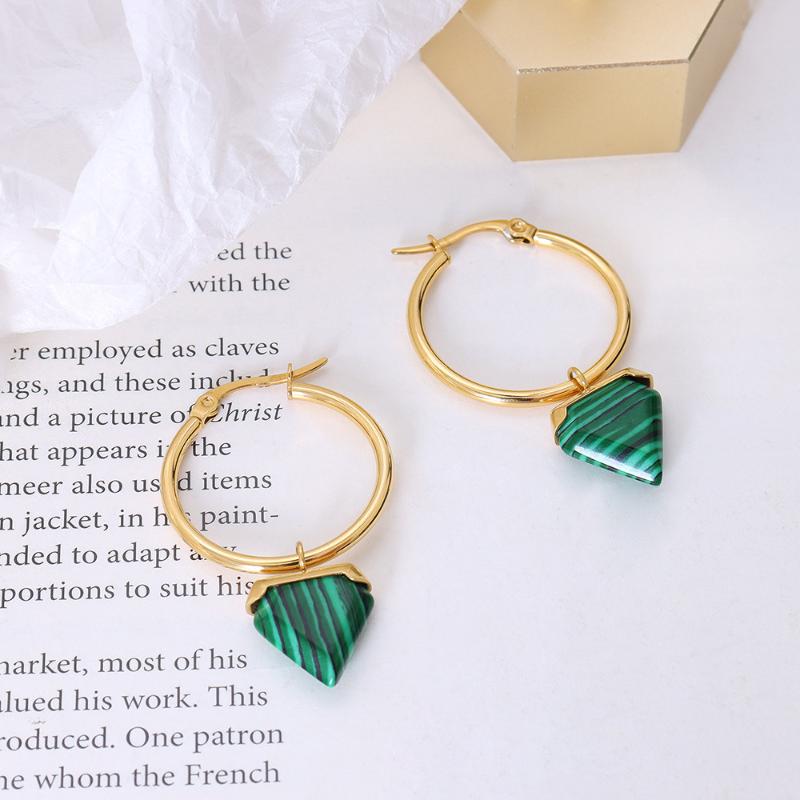 Hoop & Huggie Fashion Design Green Stone Geometric Earrings For Women Antiallergic Dangle Brincos Wedding Jewelry Aretes De Mujer
Hoop & Huggie Fashion Design Green Stone Geometric Earrings For Women Antiallergic Dangle Brincos Wedding Jewelry Aretes De Mujer