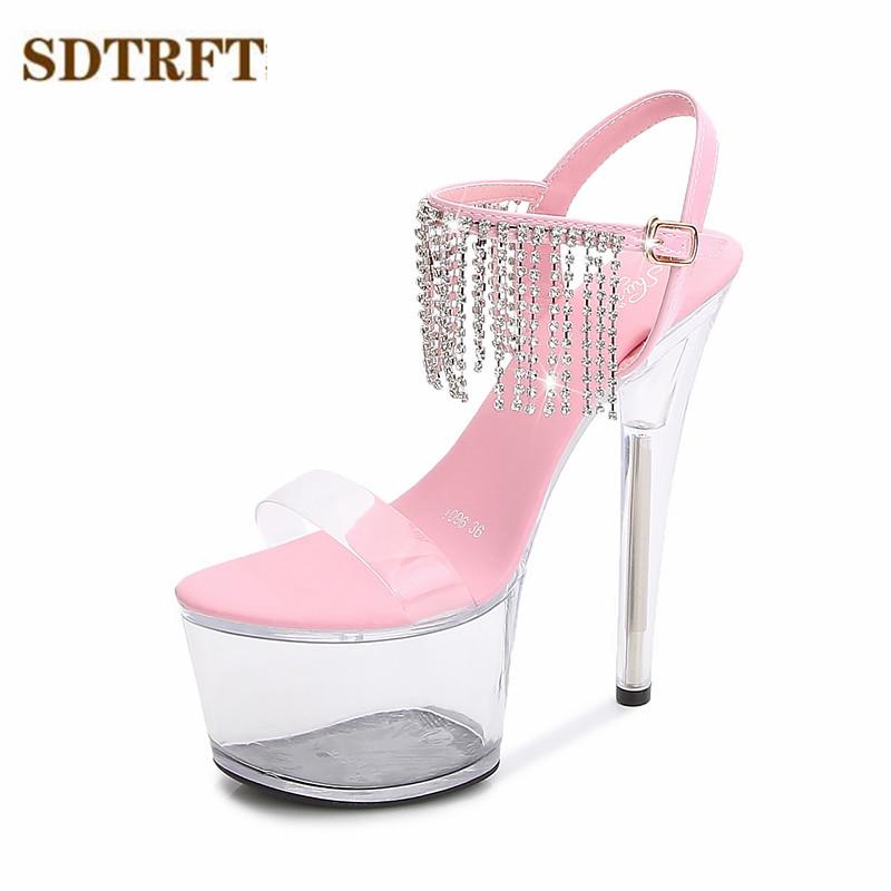 Sandals SDTRFT Transparent Stilettos Zapatos Mujer 13 15 17cm Thin Heels Platform Diamond Tassels Shoes Woman Party Dance Pumps, 15cm black
Sandals SDTRFT Transparent Stilettos Zapatos Mujer 13 15 17cm Thin Heels Platform Diamond Tassels Shoes Woman Party Dance Pumps, 15cm black
