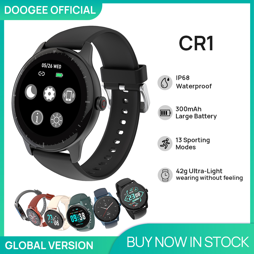 DOOGEE CR1 Smart Watch IP68 Waterproof Sports SmartWatch Bluetooth 5.0 Sleep Monitor Fitness Heart Rate Tracker Music Controlsg, Obsidian black
DOOGEE CR1 Smart Watch IP68 Waterproof Sports SmartWatch Bluetooth 5.0 Sleep Monitor Fitness Heart Rate Tracker Music Controlsg, Obsidian black