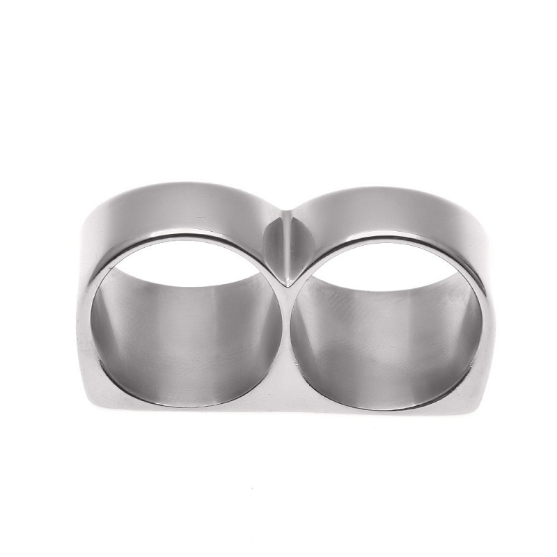 Free shipping Double Finger New Fashion Hip Hop Jewelry High Quality Stainless Steel Mens Gold Rings Free shipping