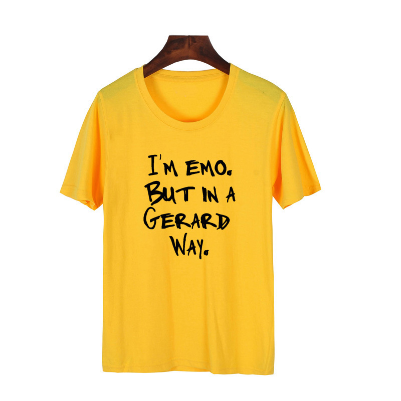 I'M Emo But In A Gerard Way T Shirt Women Harajuku O Neck Cotton Short Sleeve Summer Funny Music Tee Mcr Band Fan Pun Tops T200614