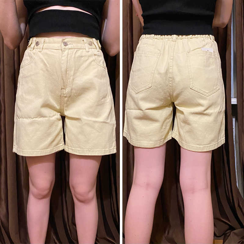 Spring And Summer Women's Casual Loose Denim Shorts Fashion High Waist Wide Leg Female Bottoms B01409O 210714