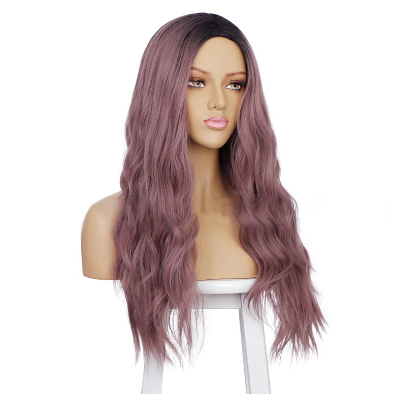 women wigs 24inch long curly gradient deep wave 2 color synthetic wig