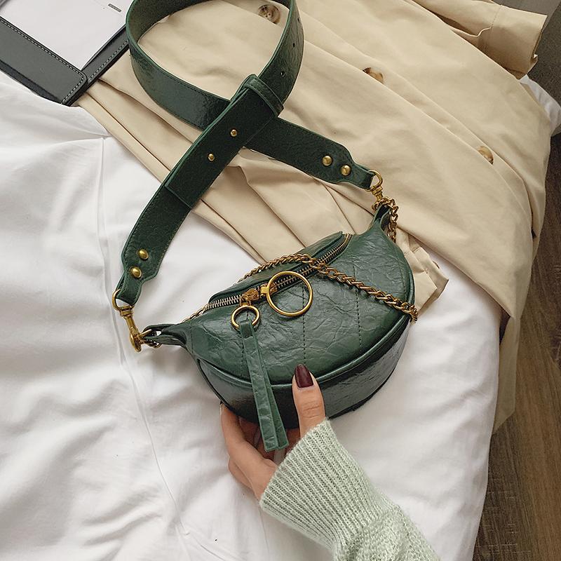 vintage Solid Color Pu Leather Crossbody Bags For Women 2021 fashion Shoulder Purses Messenger Bag Lady Chain Travel Handbags