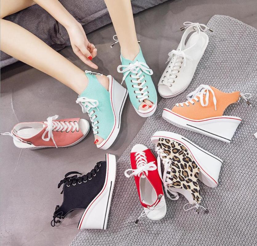2021 new summer shoes women canvas sandals wedge High heels female fashion lace casual heel 8 cm pump For Elegant woman platform, Green
2021 new summer shoes women canvas sandals wedge High heels female fashion lace casual heel 8 cm pump For Elegant woman platform, Green