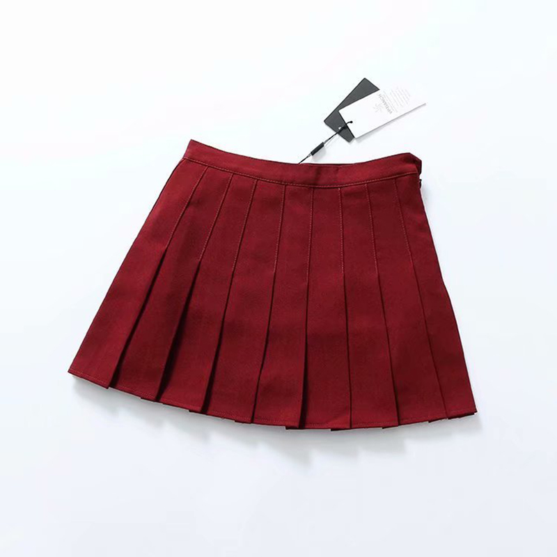 Gothic Punk Pleated Skirt Ladies Black Red Mini Summer High Waist Red Plaid Harujuku Short Skirts 210309