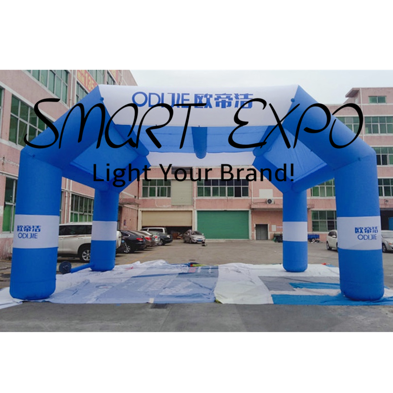 Outdoor Advertising Inflatable Arch Tunnel Tent W12 x H5.6 M with Custom Logo Printing Base Blower