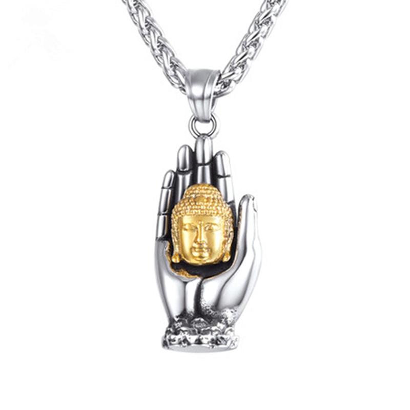Pendant Necklaces Gold Color Buddha Necklace Men Hand Palms Stainless Steel Trendy Jewelry For Women Gifts Wholesale, Silver
Pendant Necklaces Gold Color Buddha Necklace Men Hand Palms Stainless Steel Trendy Jewelry For Women Gifts Wholesale, Silver