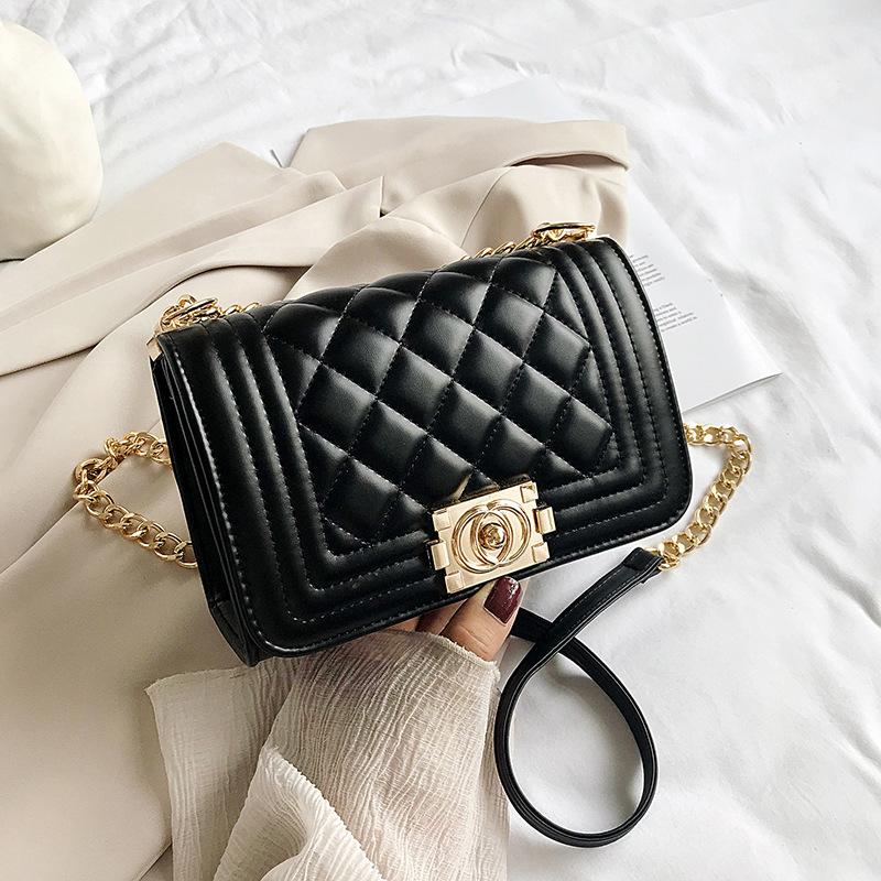 Xiaock bag women's 2021 new fashion net red foreign style small fragrance chain rhombic Single Shoulder Messenger Bag, Black
Xiaock bag women's 2021 new fashion net red foreign style small fragrance chain rhombic Single Shoulder Messenger Bag, Black