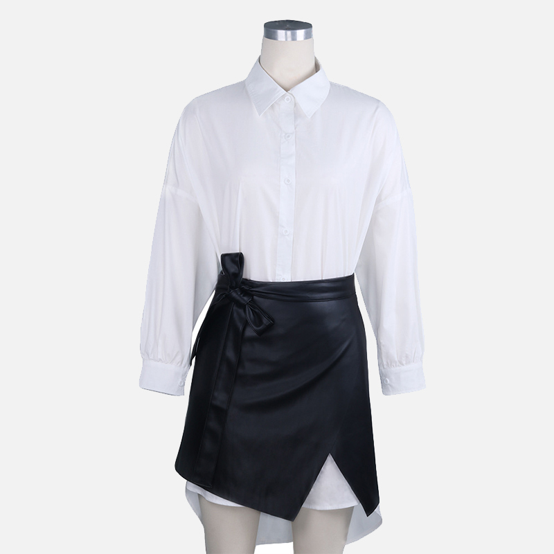 Irregular PU Womens Skirts Sexy High Waist Belt Bandage Female Skirt Sexy Streewear Fashion Ladies Bottom 210306