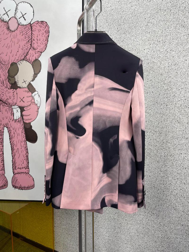 Women's Two Piece Pants 3.2 High End Quality Spring Double-Breasted Pink Blazer Coat Or Waist Ribbon Set Women
