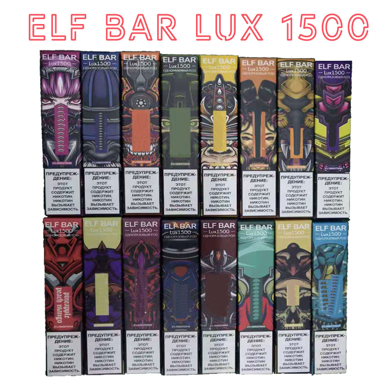 Russian and English Elf Bar Lux 1500 Disposable E Cigarettes Pod Device 16 Colors 850mAh Battery 4.8ml Prefilled Cartridge Vape Pen Vs Puff Plus Bang XXL
Russian and English Elf Bar Lux 1500 Disposable E Cigarettes Pod Device 16 Colors 850mAh Battery 4.8ml Prefilled Cartridge Vape Pen Vs Puff Plus Bang XXL