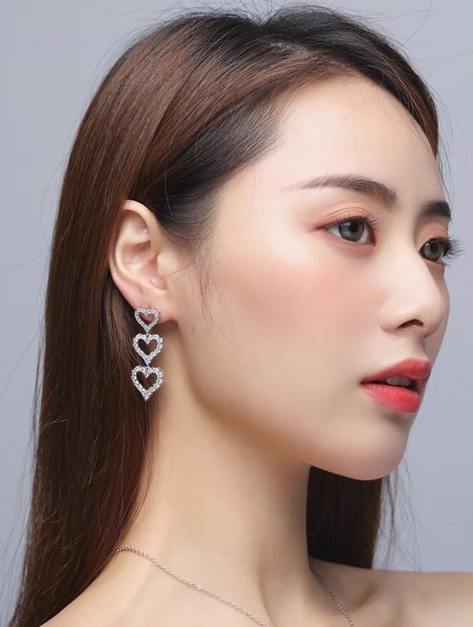 Dangle Earrings: Sterg Sier Pave White Sapphire CZ Dia Gemstones Party Drop Earring, Women's Jewelry Gift