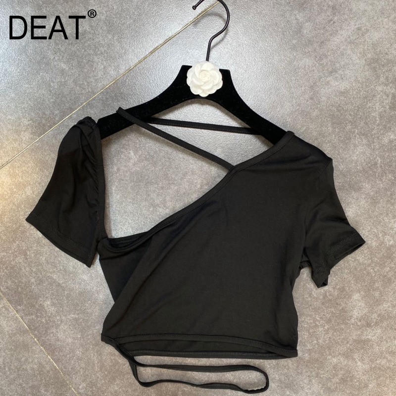 Women T-shirt Solid Color Short Sleeve Fashion Spring Summer Ladies Sexy Drawstring HR415 210525, White
Women T-shirt Solid Color Short Sleeve Fashion Spring Summer Ladies Sexy Drawstring HR415 210525, White