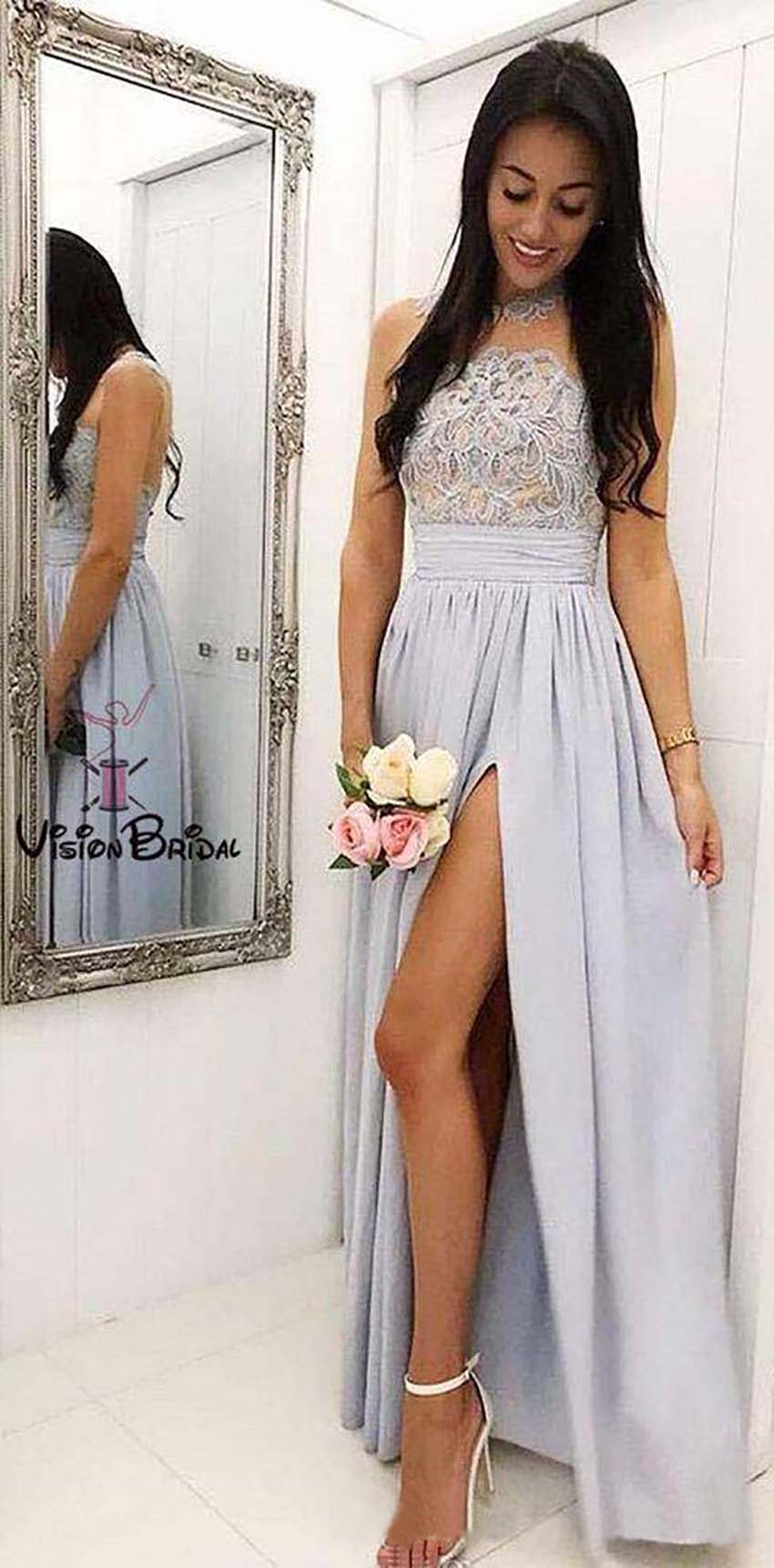 2021 Sheer Neck Bridesmaid Dress Chiffon Summer Country Garden Formal Wedding Party Guest Maid of Honor Gown Plus Size Custom Made