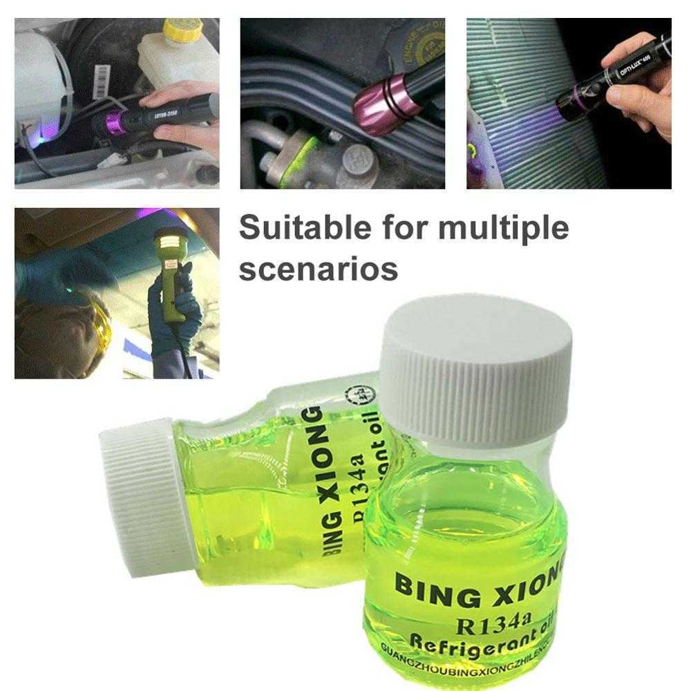 New Universal Fluorescent Oil Leak Detector Test UV Dye Agent Automotive Air Conditioning Tool For Car A/C Pipeline Repair