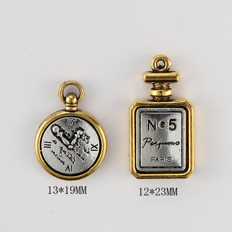 Vintage Metal Perfume Bottle Diy Charms for Necklace Bracelet Classic NO5 Jewelry Making Accessories Components High Quality