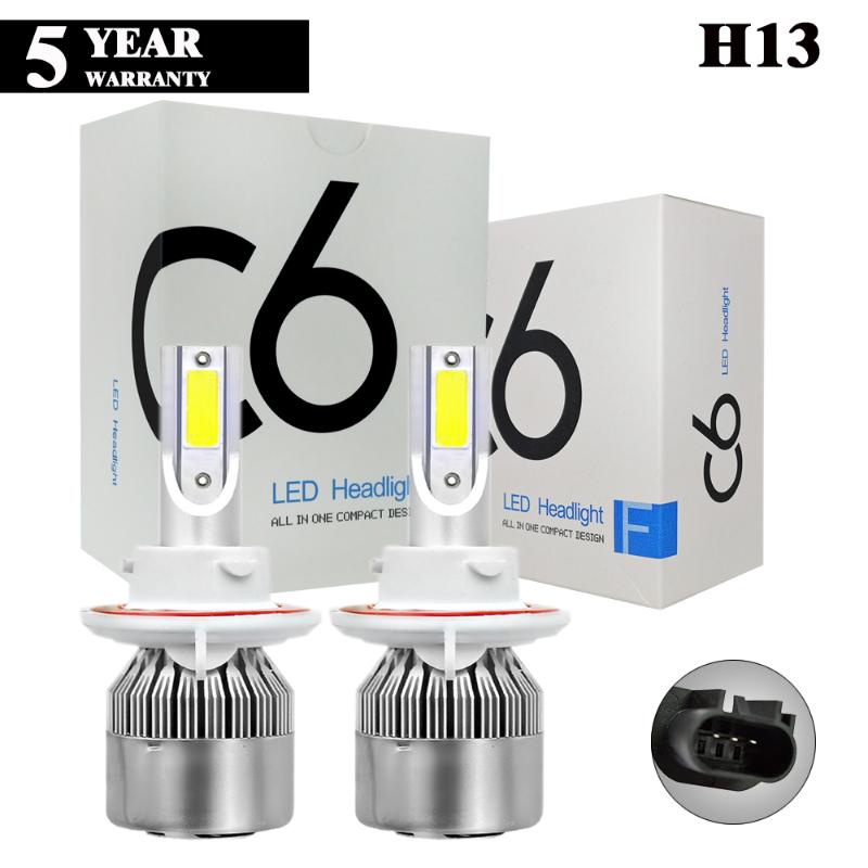 Car Headlights 2Pcs/Set C6 H13 Hi/Lo Bulb 36W 8000LM COB LED Headlight Lamps Conversion 6500K White Bulbs Beam
Car Headlights 2Pcs/Set C6 H13 Hi/Lo Bulb 36W 8000LM COB LED Headlight Lamps Conversion 6500K White Bulbs Beam