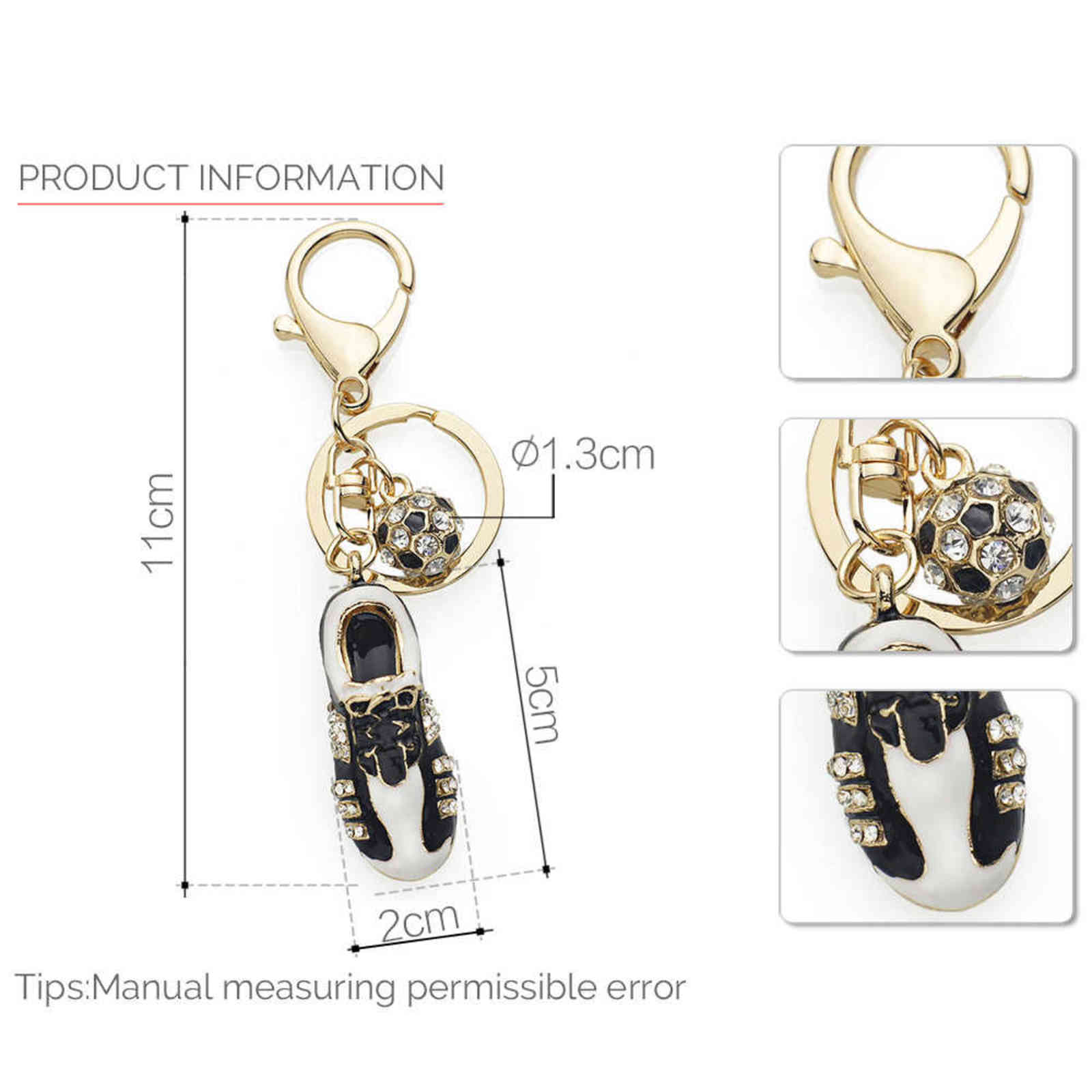 Crystal Football Soccer Shoes Rhinestone Keychains For Car Purse Bag Buckle Pendant Keyrings Key Chains Women Gift K258 H1126