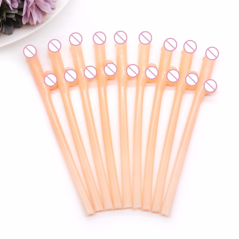 Party Decoration 10 Pcs Drinking Penis Straws Bride Shower Sexy Hen Night Willy Novelty Nude Straw For Bar Bachelorette Supplies
