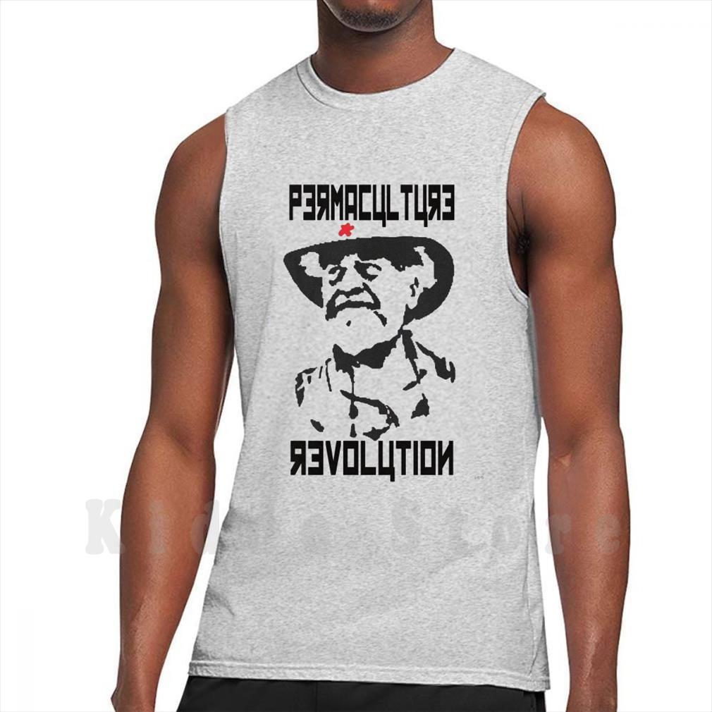 permaculture revolution tank vest 100% cotton bill mollison green sustainability, White;black
permaculture revolution tank vest 100% cotton bill mollison green sustainability, White;black