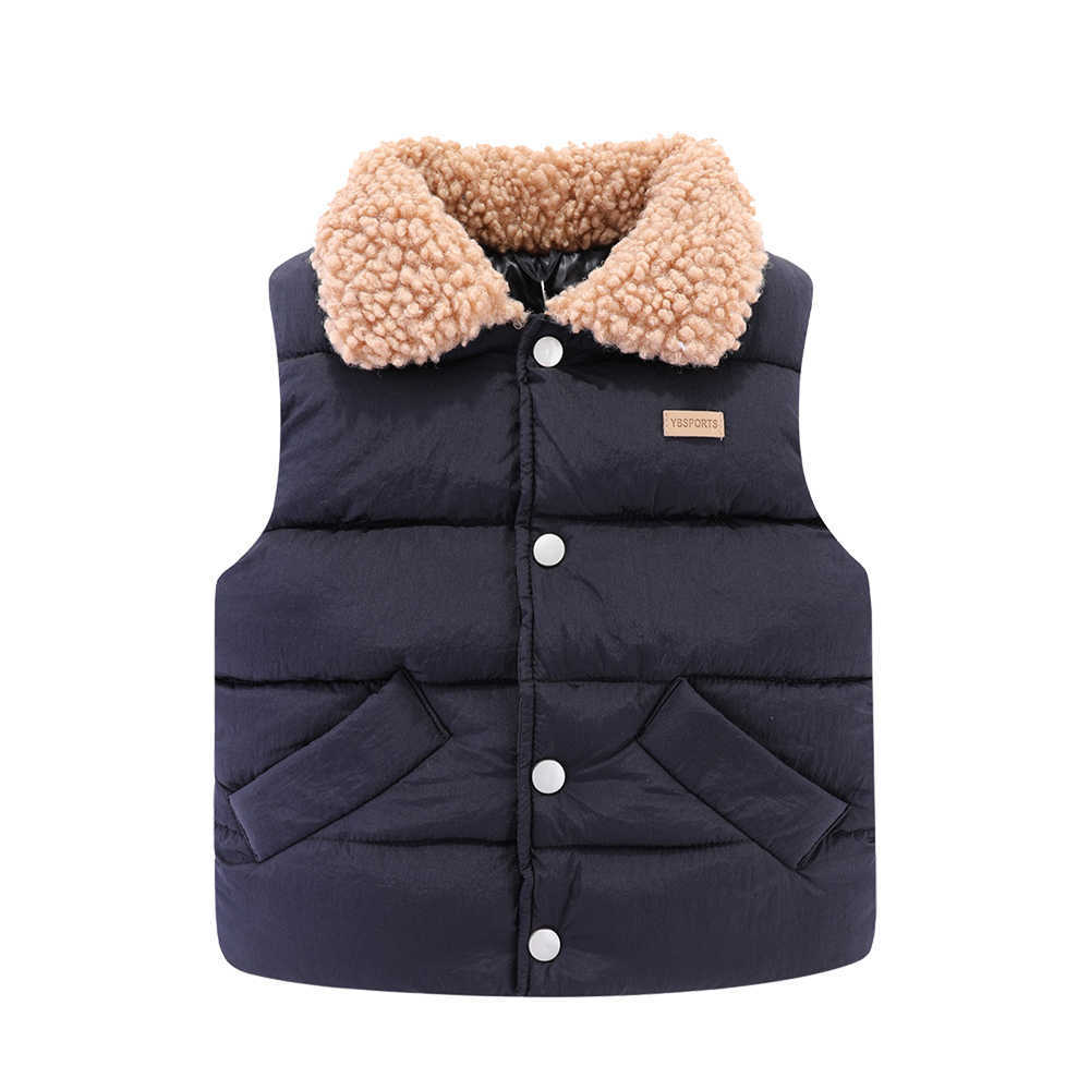 Mudkingdom Kids Jacket Vest Autumn Winter Sleeveless Wool Lapel Colar Children Outerwear 210615