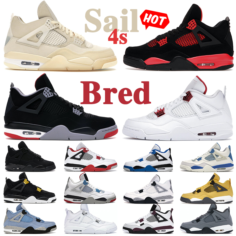 men women basketball shoes 4 4s White Oreo Black Cat Bred Metallic Red Thunder Sail Pure Money Cool Grey University Blue mens trainers sports sneakers
men women basketball shoes 4 4s White Oreo Black Cat Bred Metallic Red Thunder Sail Pure Money Cool Grey University Blue mens trainers sports sneakers