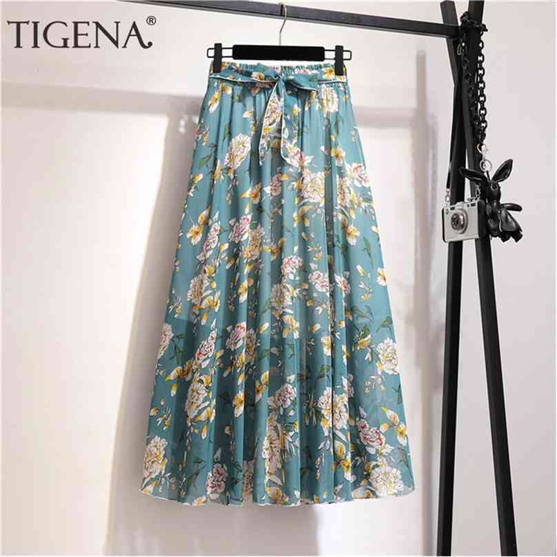 TIGENA Floral Print Chiffon Long Skirt Women Fashion Summer Belt A Line High Waist Pleated Female Aesthetic 210629, Dark blue
TIGENA Floral Print Chiffon Long Skirt Women Fashion Summer Belt A Line High Waist Pleated Female Aesthetic 210629, Dark blue