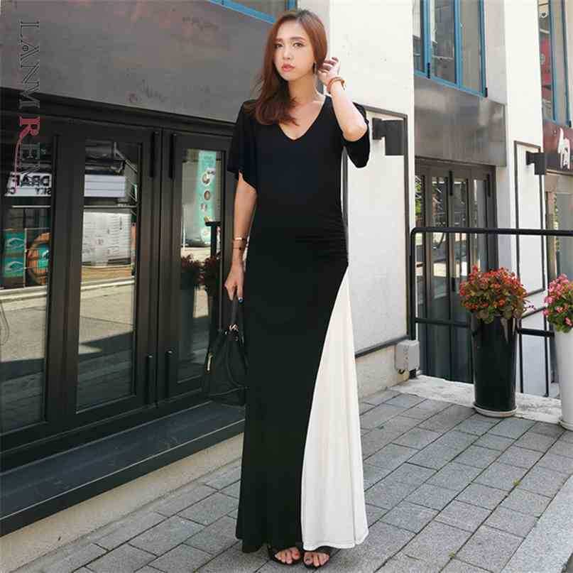 Summer Black And White Hit Color Patchwork Dresses For Woman Short Sleeve Famale Fashion Clothing YJ052 210526
Summer Black And White Hit Color Patchwork Dresses For Woman Short Sleeve Famale Fashion Clothing YJ052 210526