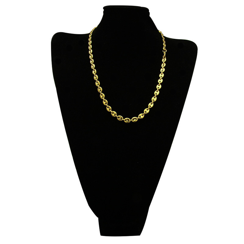 Coffee Bean Necklace and Bracelet Set High Quality Stainless Steel Mens Jewellry Two Colors Optional Hip Hop