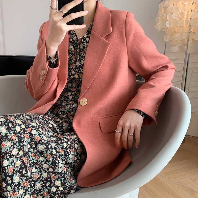 Women Spring Coat Turn Down Collar White Blazer Feminino Vintage Ladies Casaco Tops For Clothes 210930