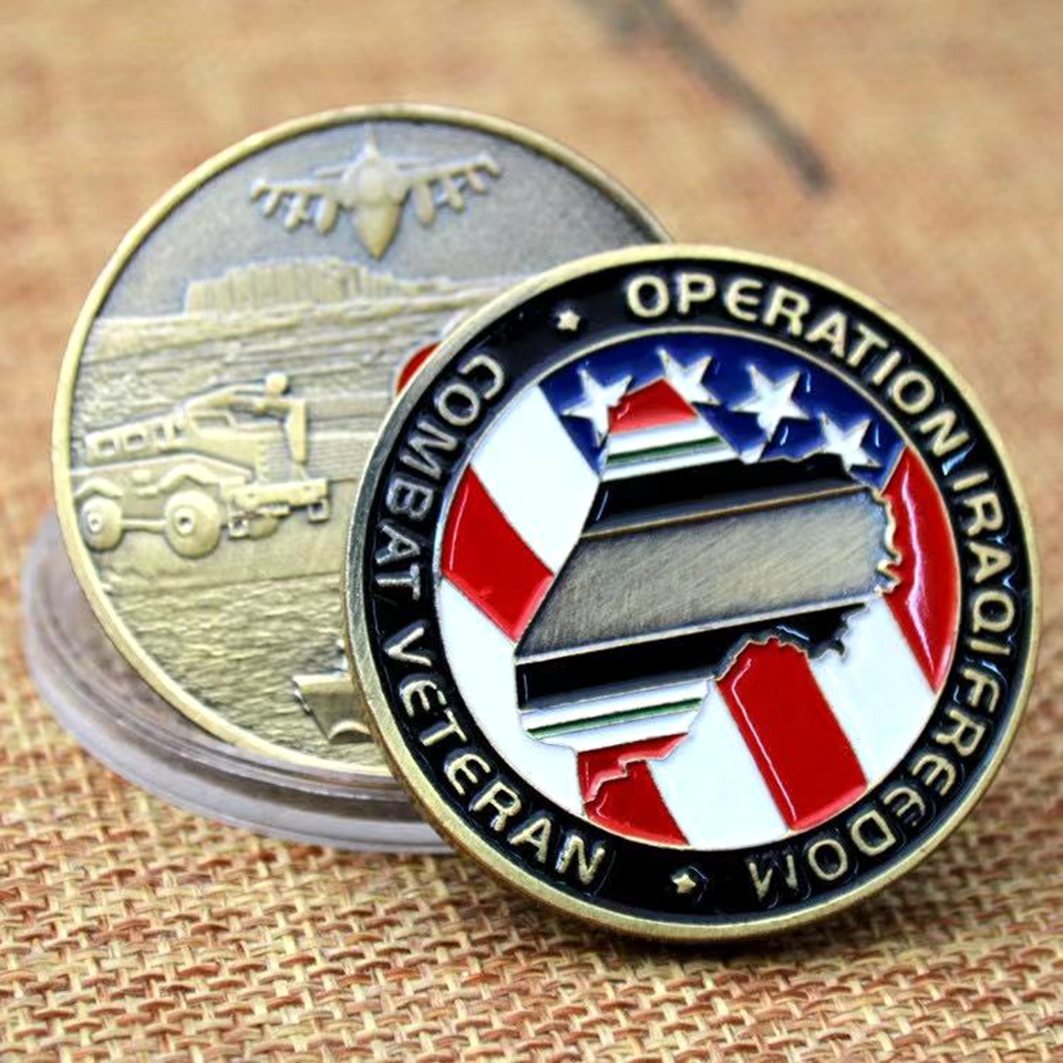 Arts and Crafts Operation Enduring Freedom Combat Veteran OIF Bronze Plated Challenge Coin
Arts and Crafts Operation Enduring Freedom Combat Veteran OIF Bronze Plated Challenge Coin