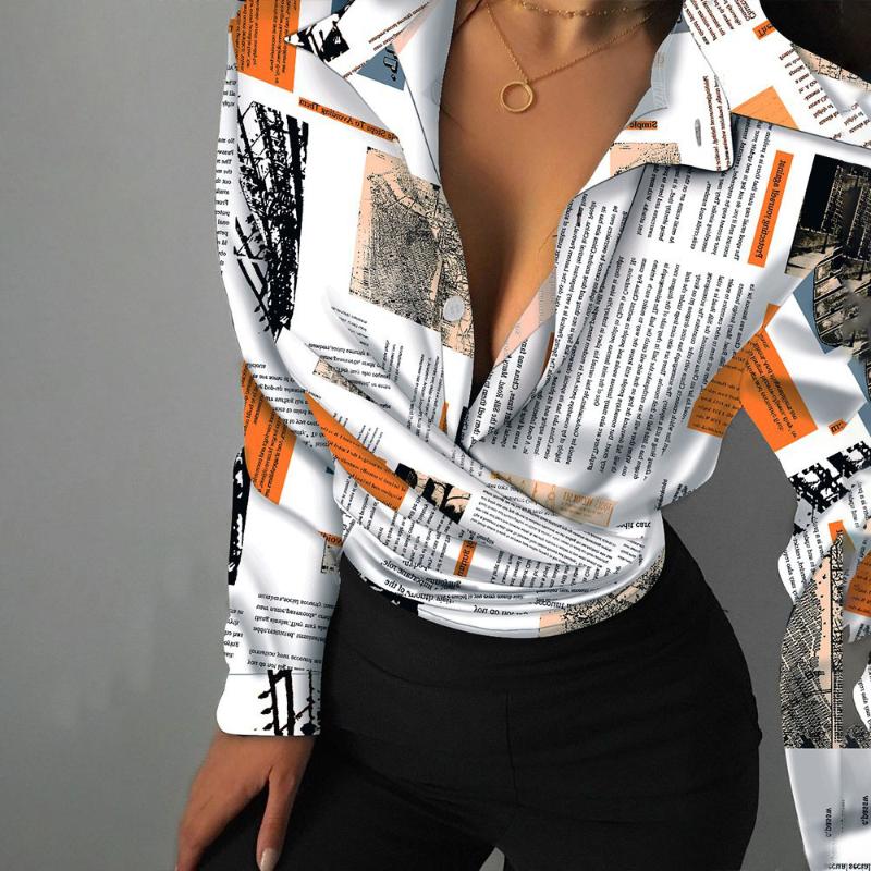 Women' Blouses & Shirts Casual Loose Draped Print Shirt Blouse Woman Autumn Fashion Button Long Sleeve For Women 2022 White Vintage Tops, Orange
Women' Blouses & Shirts Casual Loose Draped Print Shirt Blouse Woman Autumn Fashion Button Long Sleeve For Women 2022 White Vintage Tops, Orange