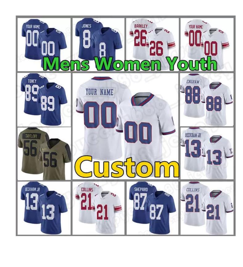 Custom New 89 Kadarius Toney jersey Mens 26 Saquon Barkley Football Giant Jerseys 8 Daniel Jones Eli Manning Shepard Sterling Women Evan Engram York