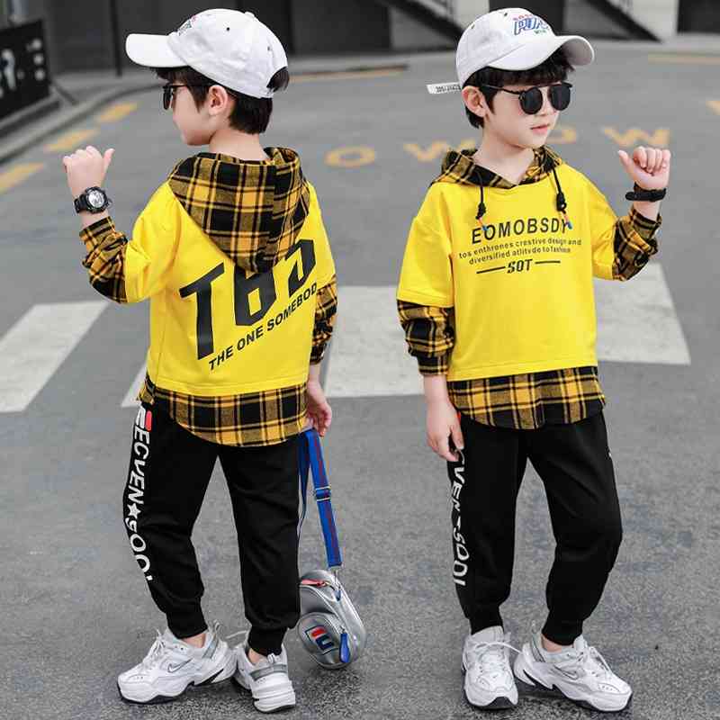 Boys' autumn sweater 2021 new foreign style middle school fake Plaid top children's two-piece set fashion
Boys' autumn sweater 2021 new foreign style middle school fake Plaid top children's two-piece set fashion