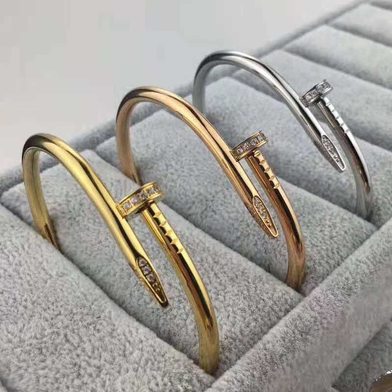 Women's Luxury Bangle Lady Engagement Anniversary Gift with Box Titanium Steel Just Nail Couple Bracelet Fine Jewelry Never Fading, Black
Women's Luxury Bangle Lady Engagement Anniversary Gift with Box Titanium Steel Just Nail Couple Bracelet Fine Jewelry Never Fading, Black