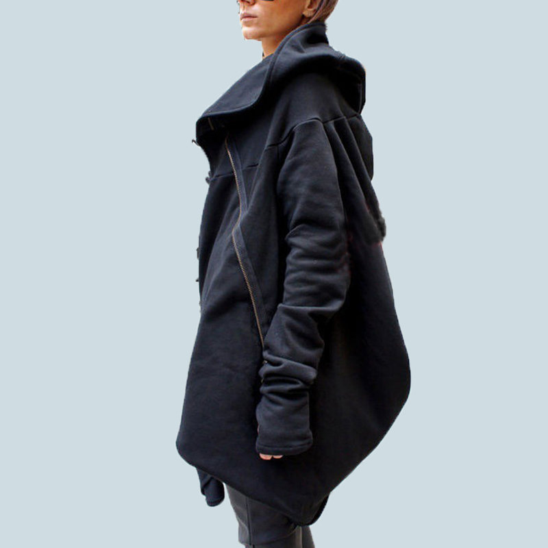 S-5XL ZANZEA Oversize Women Fashion Loose Casual Asymmetrical hem Zipper Hooded Sweatshirt Coat Outwear Jacket Hoodie Sweats T200904