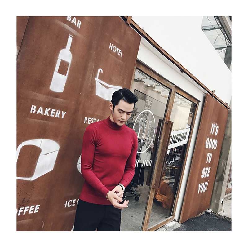 Personalized men sweater regular long sleeve round neck customize advertising sweater A832 male round V neck wine red blue 211018