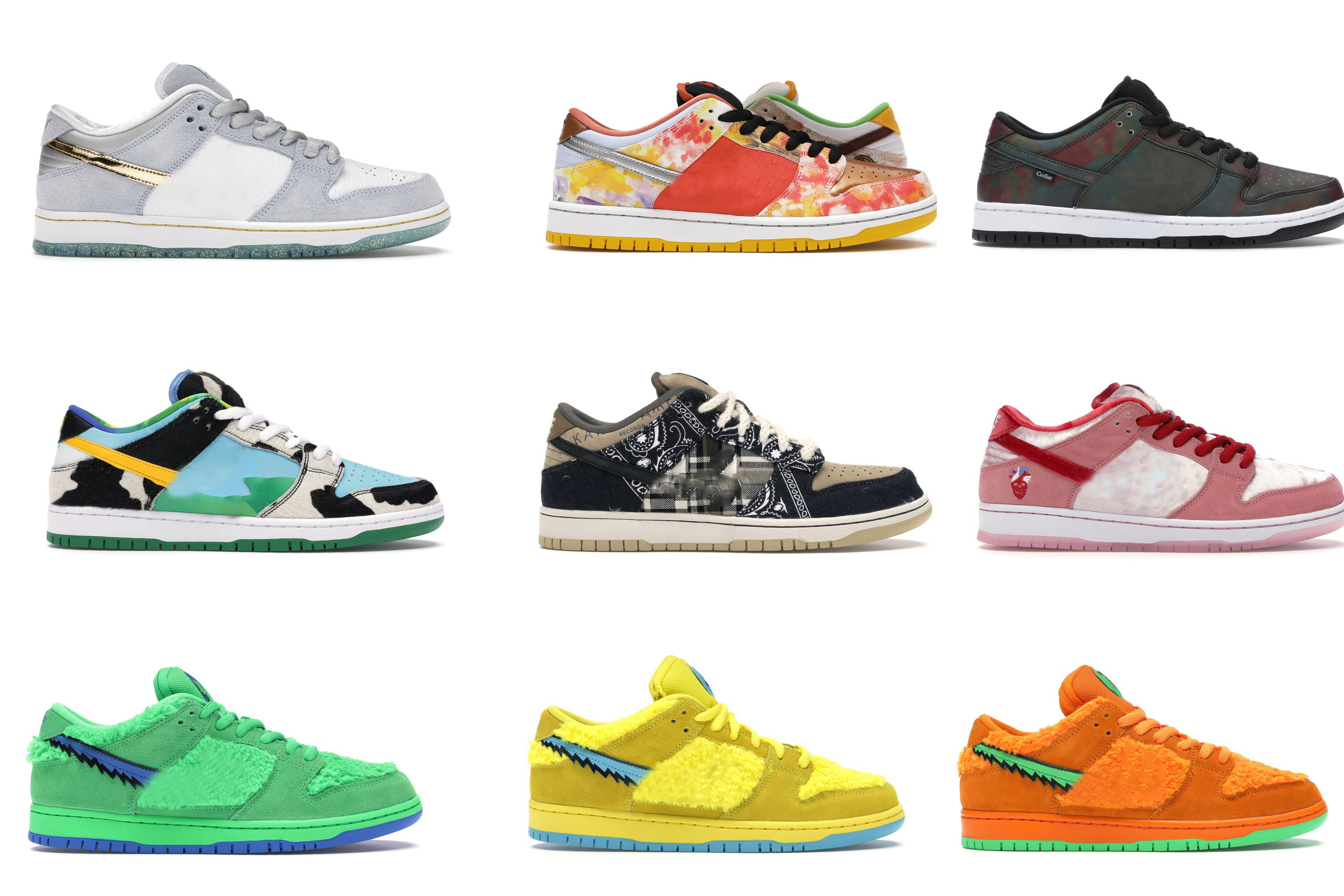 Authentic Dunk Street Hawker Sean Cliver SB Travis Scott Low Chunky Dunky Bears Green Orange Yellow Civilist StrangeLove Men Outdoor Shoes
Authentic Dunk Street Hawker Sean Cliver SB Travis Scott Low Chunky Dunky Bears Green Orange Yellow Civilist StrangeLove Men Outdoor Shoes