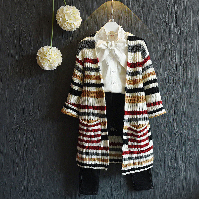 Spring Korean girls' coat coarse wool extended color sweater trend bx