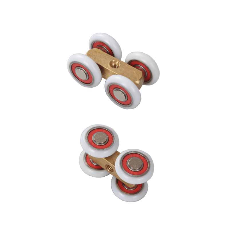 sliding glass shower room door roller ultra-quiet wooden pulley hanging rail track nylon wheel