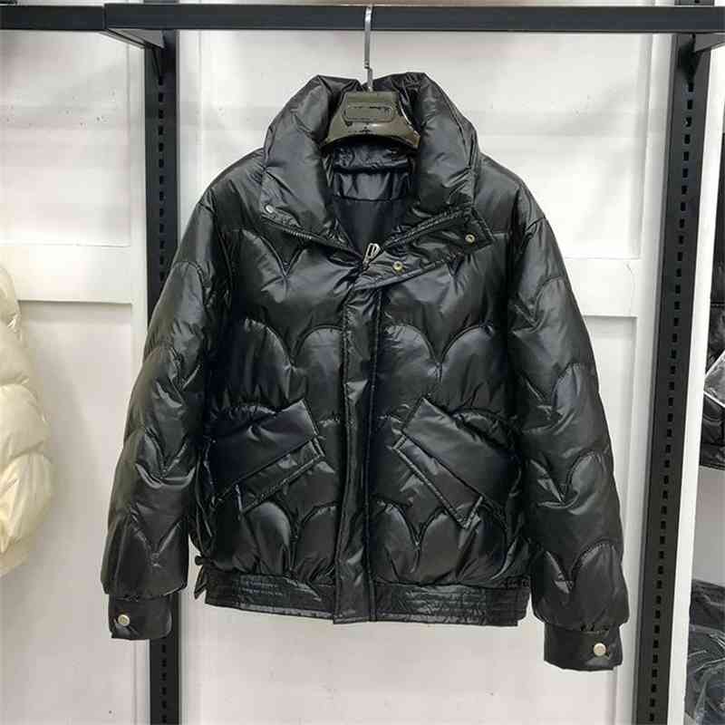 Women's Cotton-padded Jacket Bright Puffer Winter Short Bubble Parkas 210819