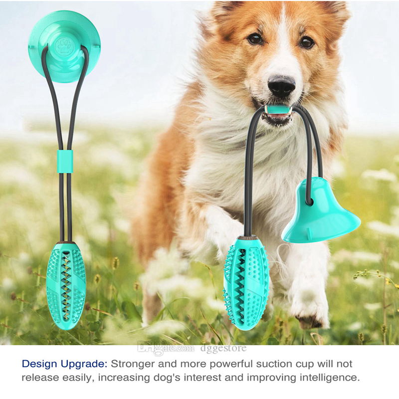 Dog Toys for Aggressive Chewers Large Breed Suction Cup Pet Toy Dogs Tug Interactive Doggy Plaything Indestructible Pup Puzzle Bauble Blue H01